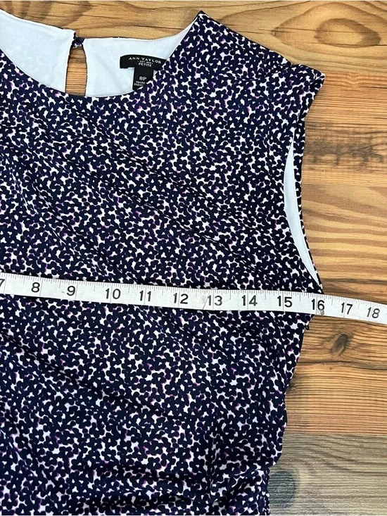 Ann Taylor Navy and White Cap-Sleeve Sheath Dress - Picture 5 of 7